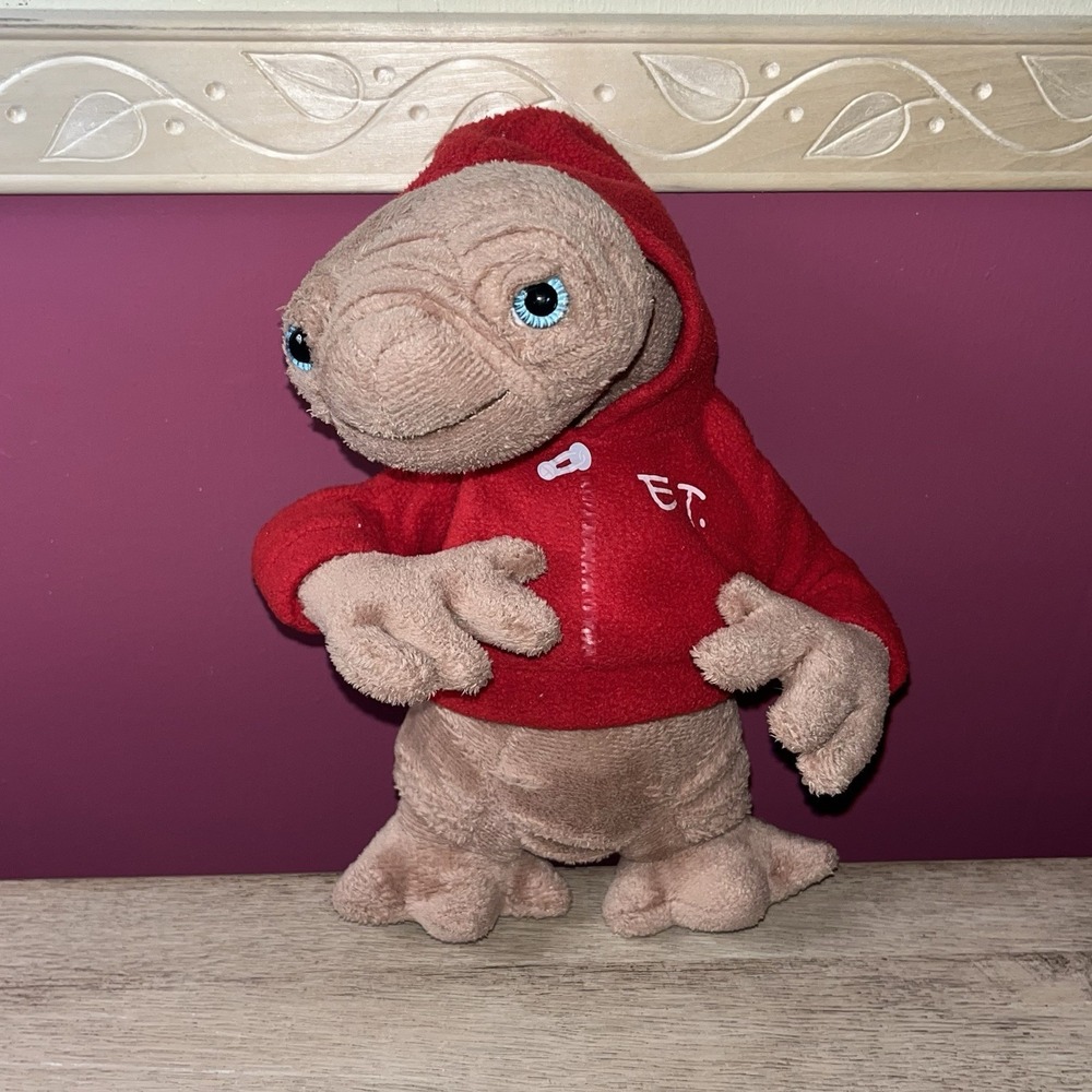 ET Plush Red Hoodie 9" Alien Stuffed‎ Universal Studios Extra Terrestrial Toy